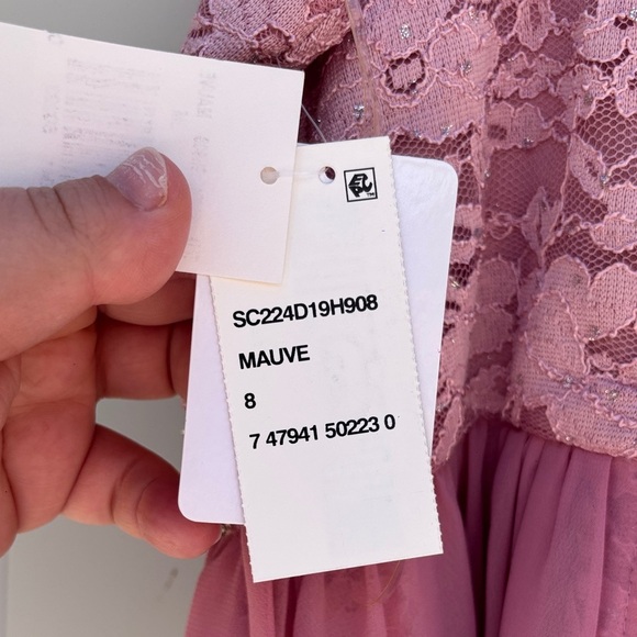 Speechless Pink Lace Formal Girls Dress with Sparkling Belt Size 8 - Picture 6 of 9